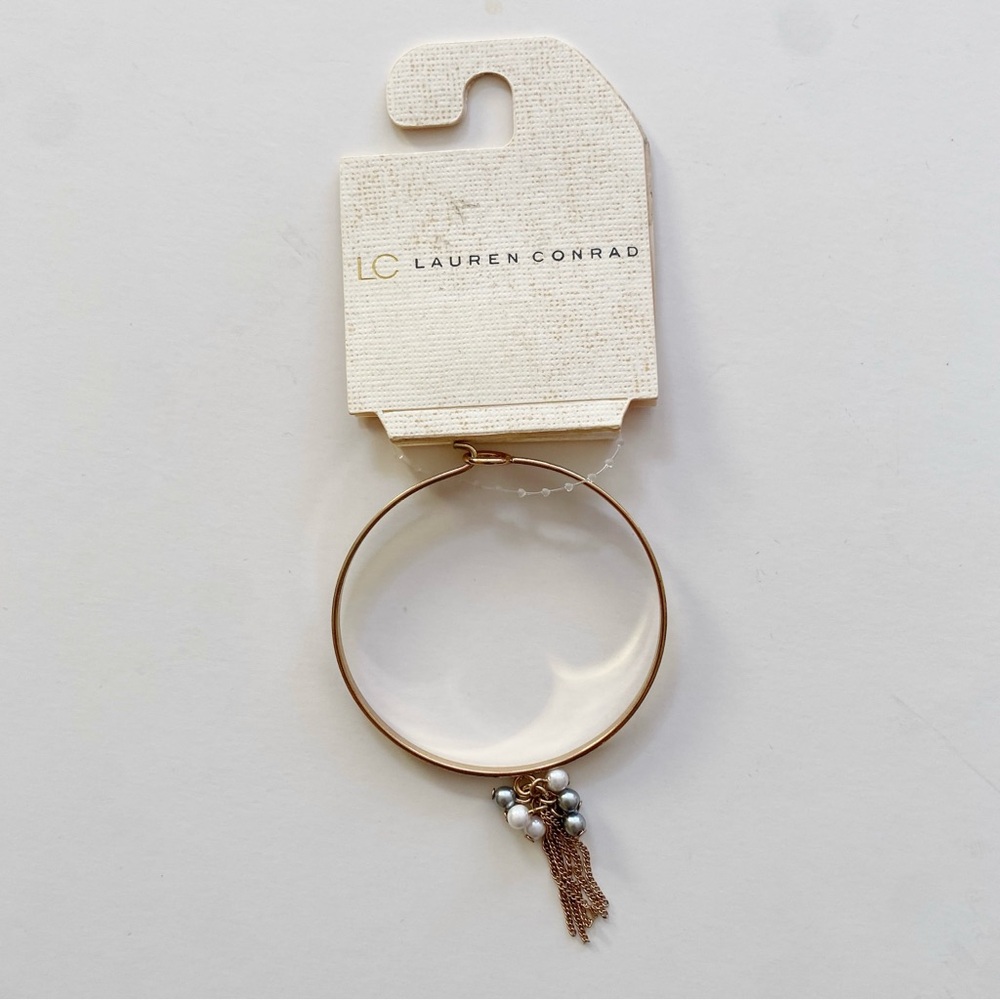 LC Lauren Conrad Gold Bracelet with Pearl Accents